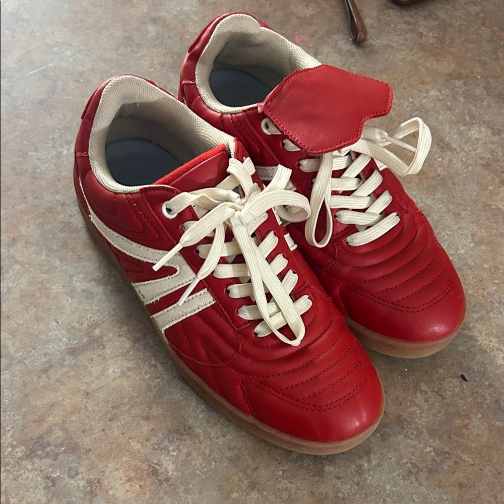 Steve Madden Red and White Athletic Shoes